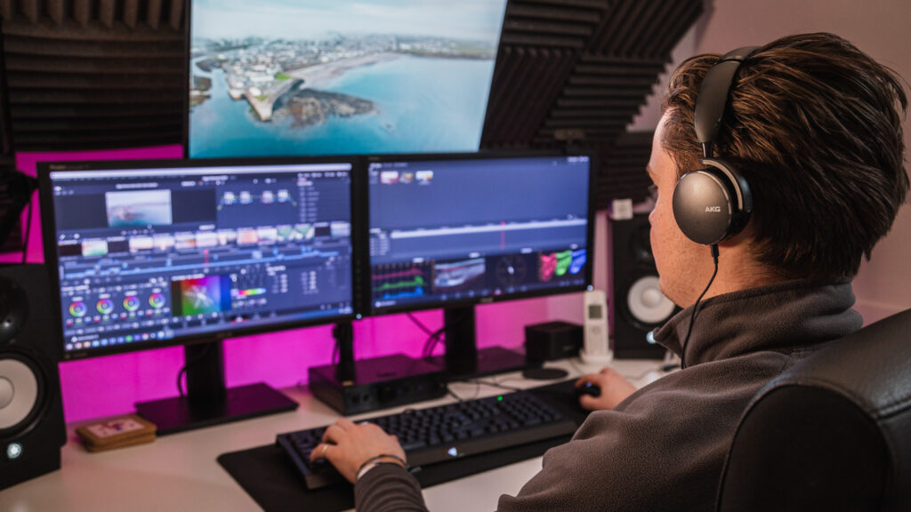 Editor creating showreel