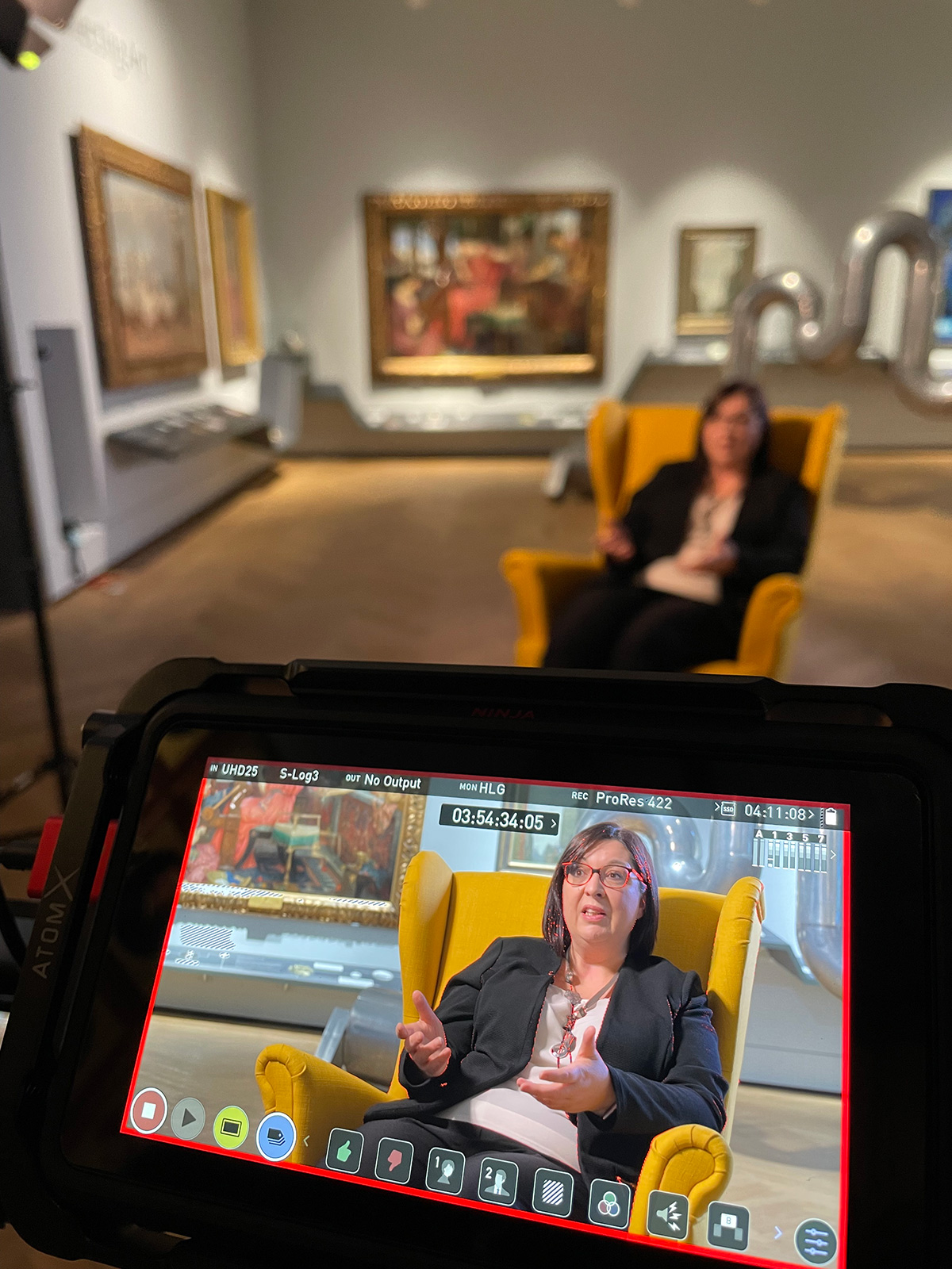 Signal film crew interview Aberdeen art gallery